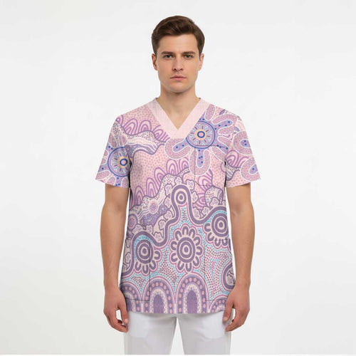 Aboriginal-Islanders NAIDOC Week Scrub Top River and land aboriginal art - Aussie Hoodie