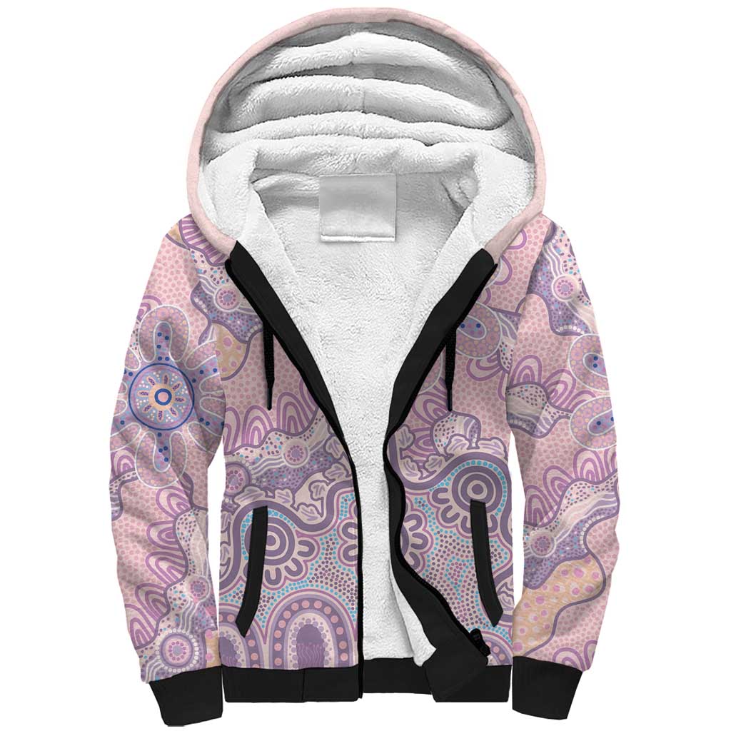 Aboriginal-Islanders NAIDOC Week Sherpa Hoodie River and land aboriginal art