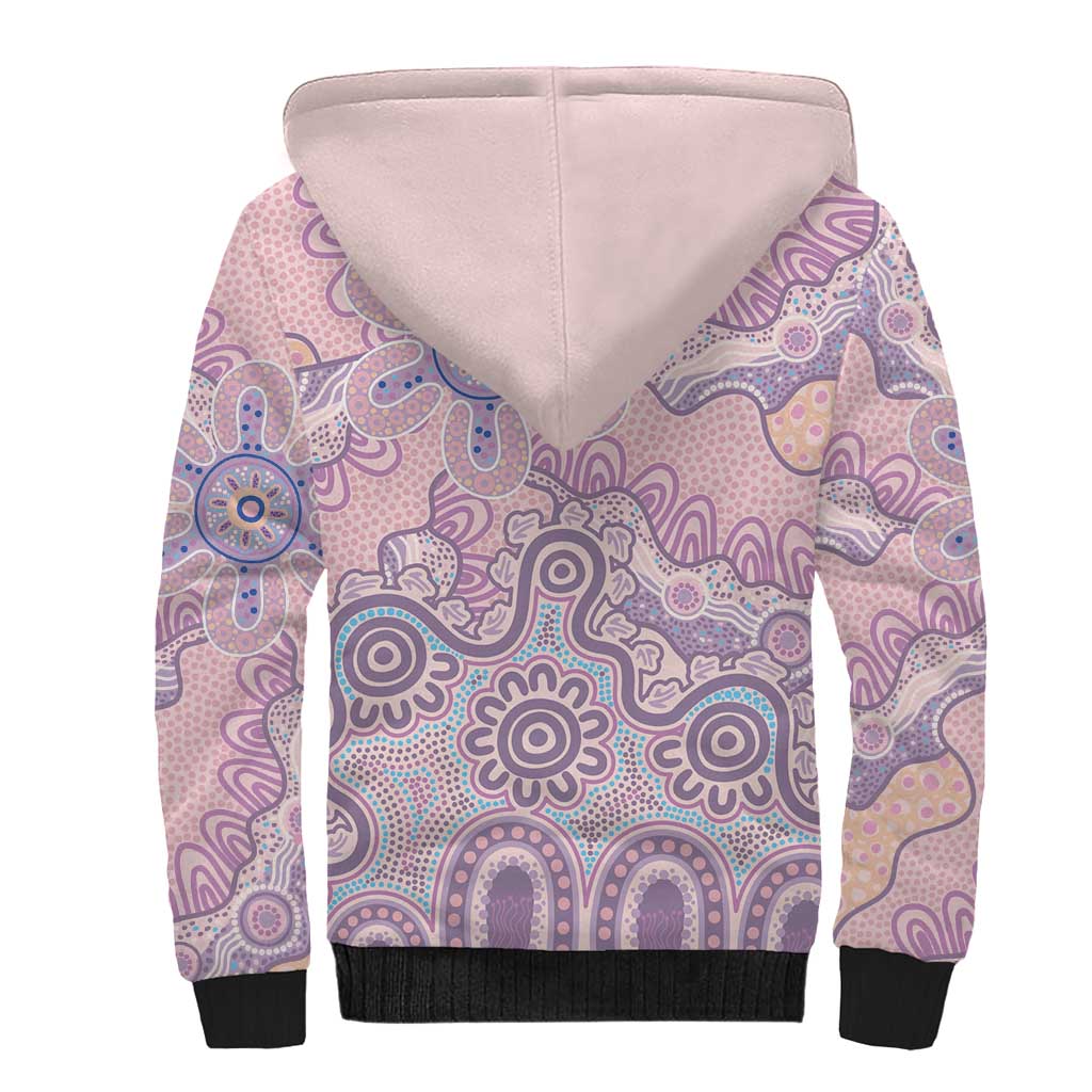 Aboriginal-Islanders NAIDOC Week Sherpa Hoodie River and land aboriginal art