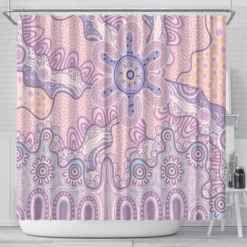 Aboriginal-Islanders NAIDOC Week Shower Curtain River and land aboriginal art