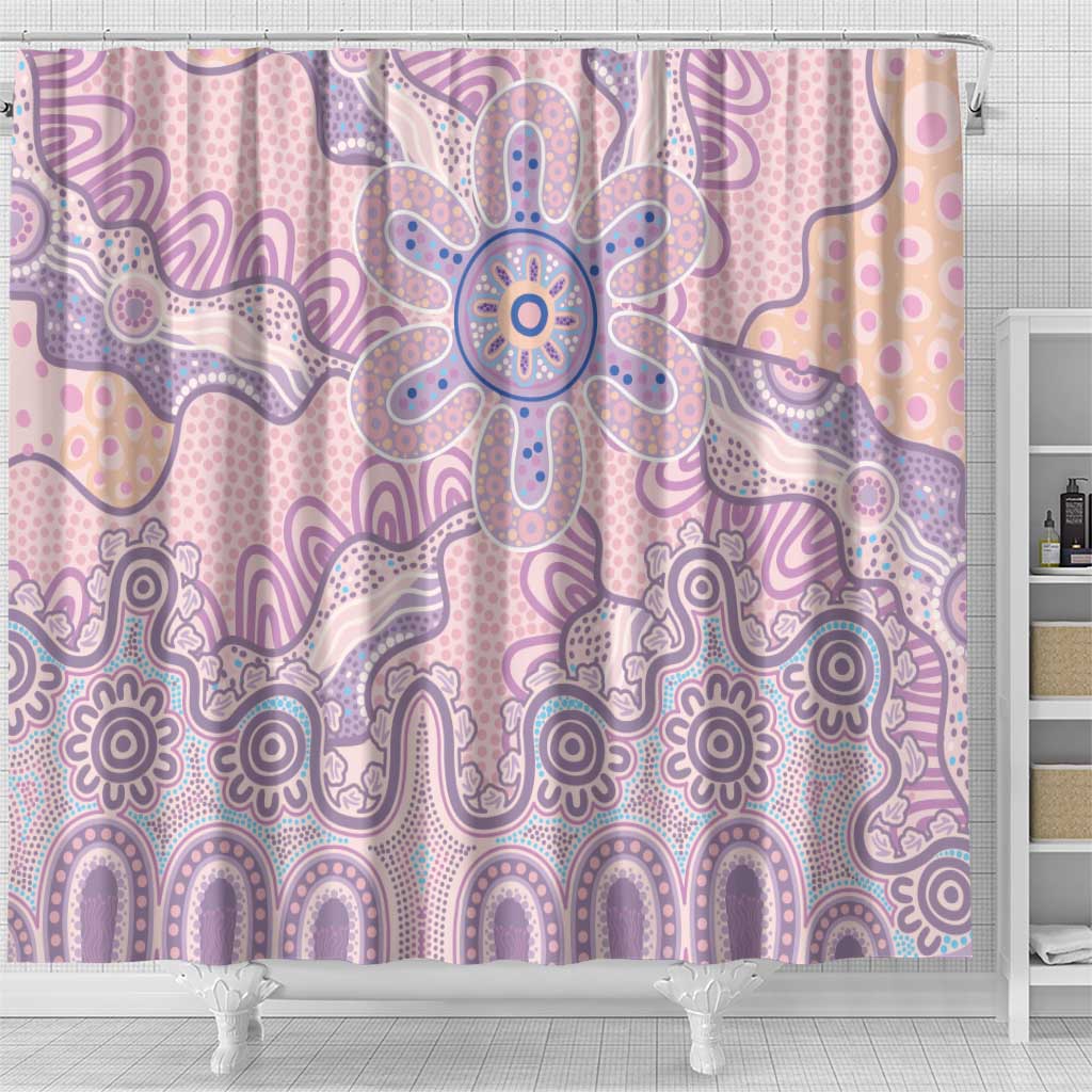 Aboriginal-Islanders NAIDOC Week Shower Curtain River and land aboriginal art