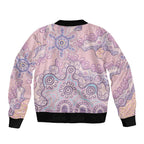 Aboriginal-Islanders NAIDOC Week Sleeve Zip Bomber Jacket River and land aboriginal art