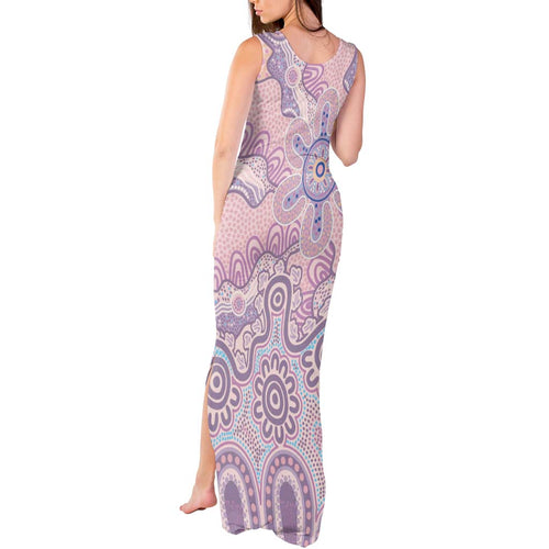 Aboriginal-Islanders NAIDOC Week Tank Maxi Dress River and land aboriginal art