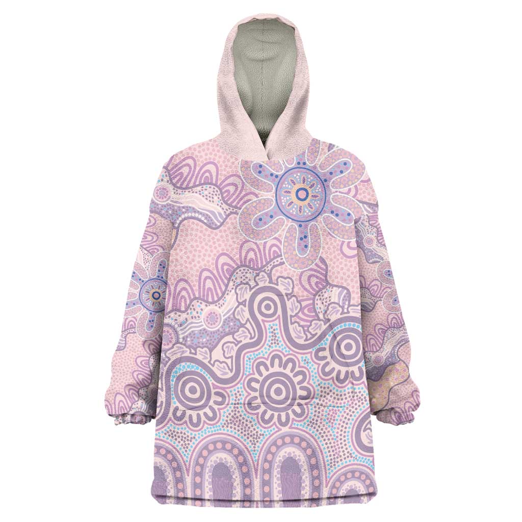 Aboriginal-Islanders NAIDOC Week Wearable Blanket Hoodie River and land aboriginal art