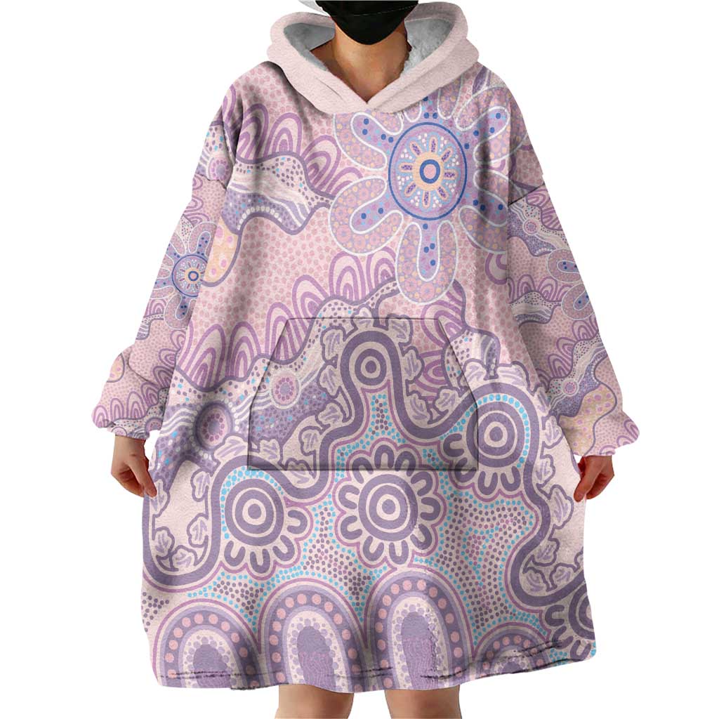 Aboriginal-Islanders NAIDOC Week Wearable Blanket Hoodie River and land aboriginal art