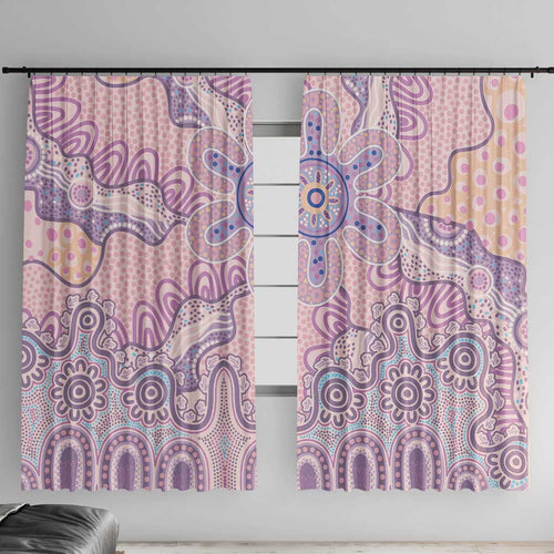 Aboriginal-Islanders NAIDOC Week Window Curtain River and land aboriginal art