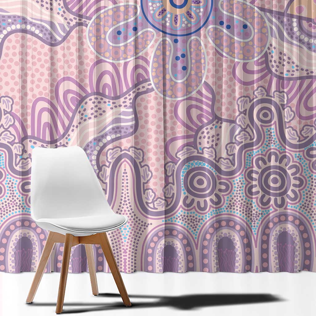 Aboriginal-Islanders NAIDOC Week Window Curtain River and land aboriginal art
