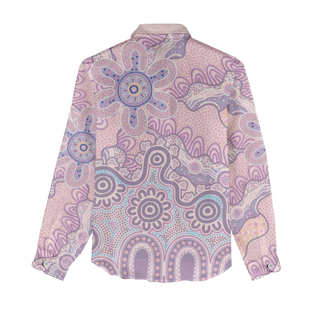 Aboriginal-Islanders NAIDOC Week Women Casual Shirt River and land aboriginal art