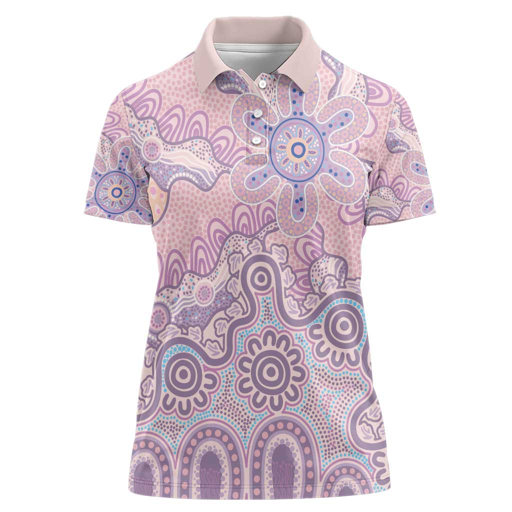 Aboriginal-Islanders NAIDOC Week Women Polo Shirt River and land aboriginal art