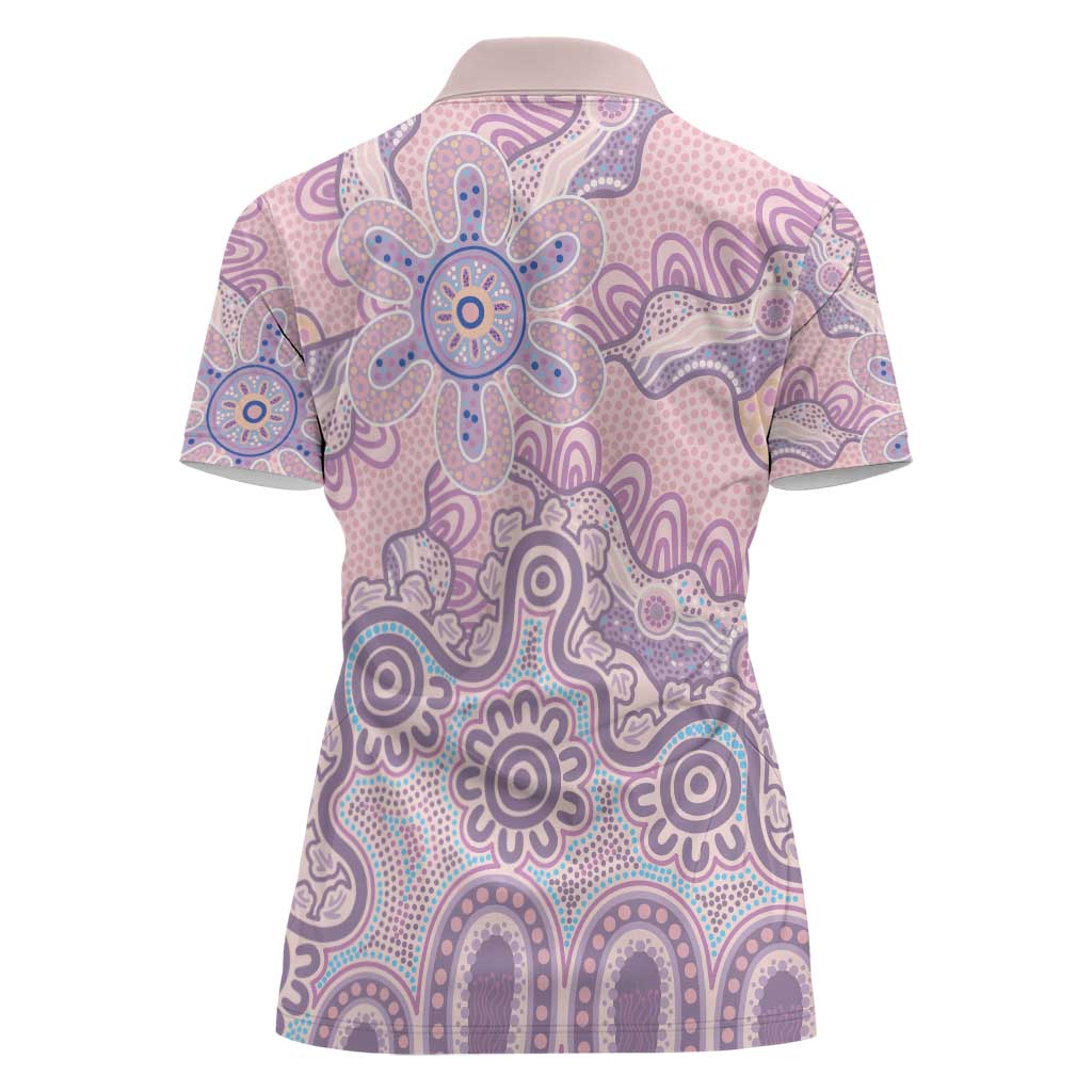 Aboriginal-Islanders NAIDOC Week Women Polo Shirt River and land aboriginal art