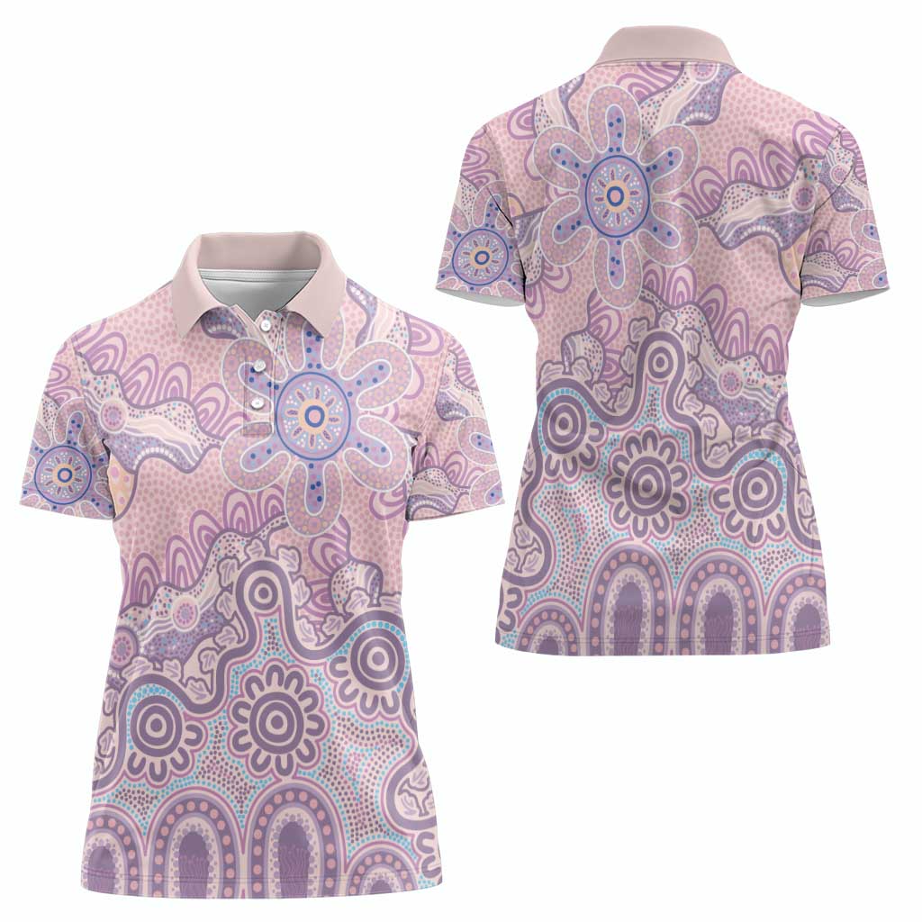 Aboriginal-Islanders NAIDOC Week Women Polo Shirt River and land aboriginal art