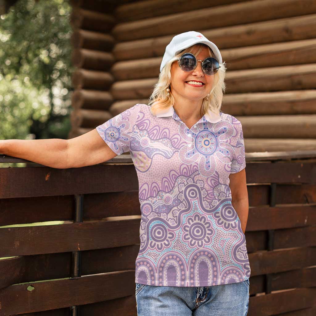 Aboriginal-Islanders NAIDOC Week Women Polo Shirt River and land aboriginal art