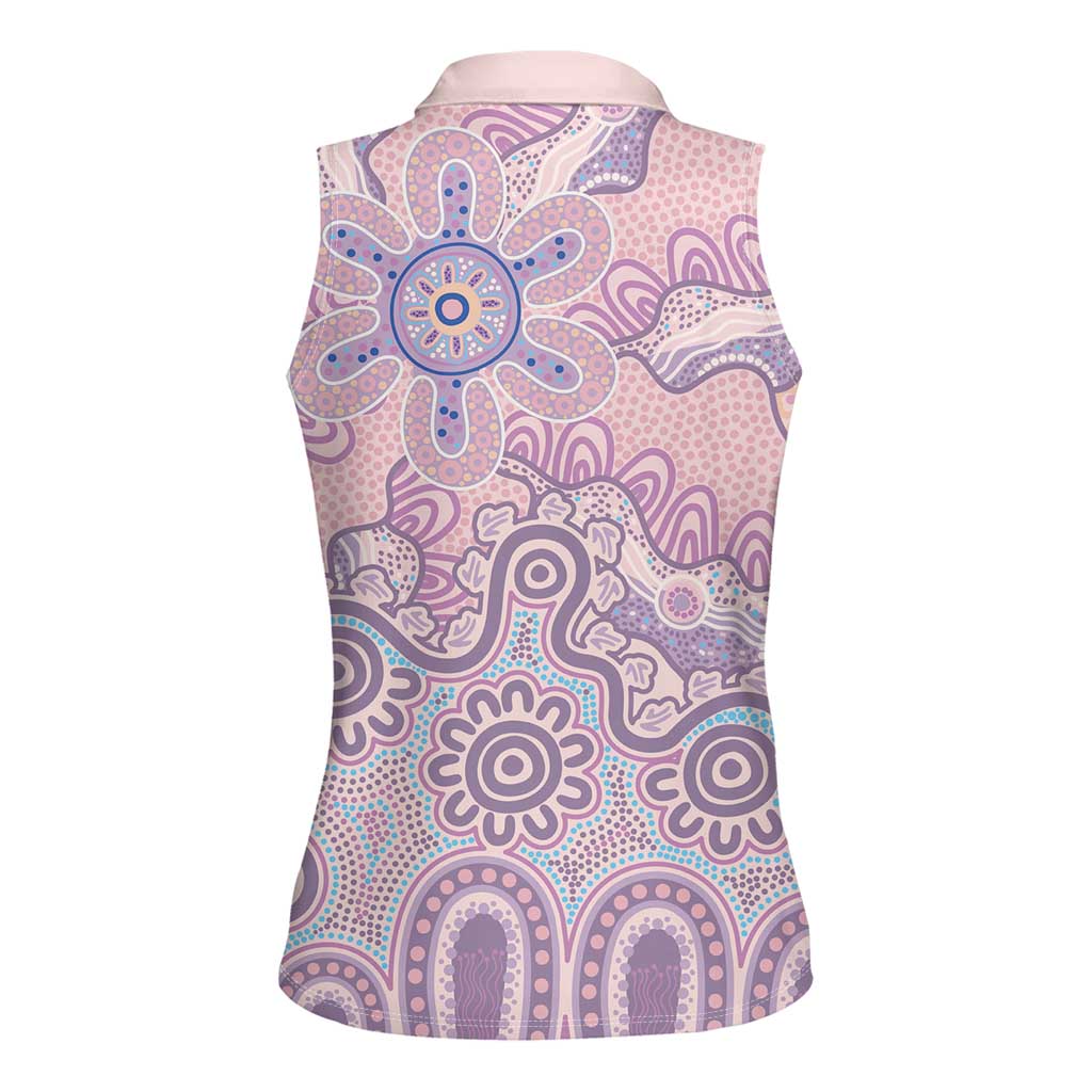 Aboriginal-Islanders NAIDOC Week Women Sleeveless Polo Shirt River and land aboriginal art