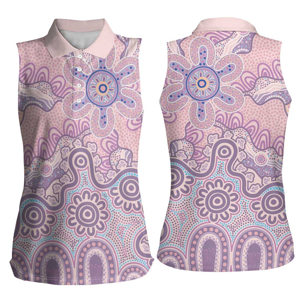 Aboriginal-Islanders NAIDOC Week Women Sleeveless Polo Shirt River and land aboriginal art
