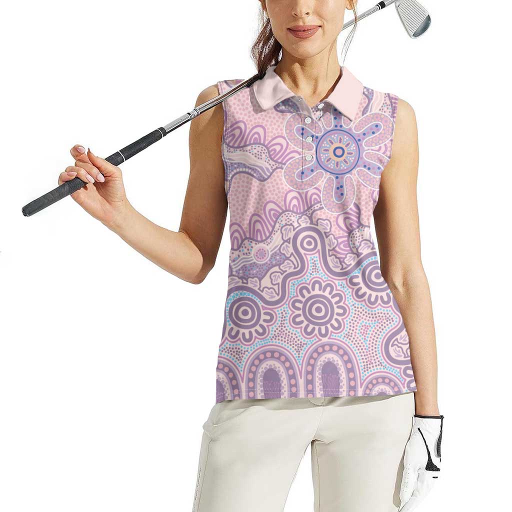 Aboriginal-Islanders NAIDOC Week Women Sleeveless Polo Shirt River and land aboriginal art