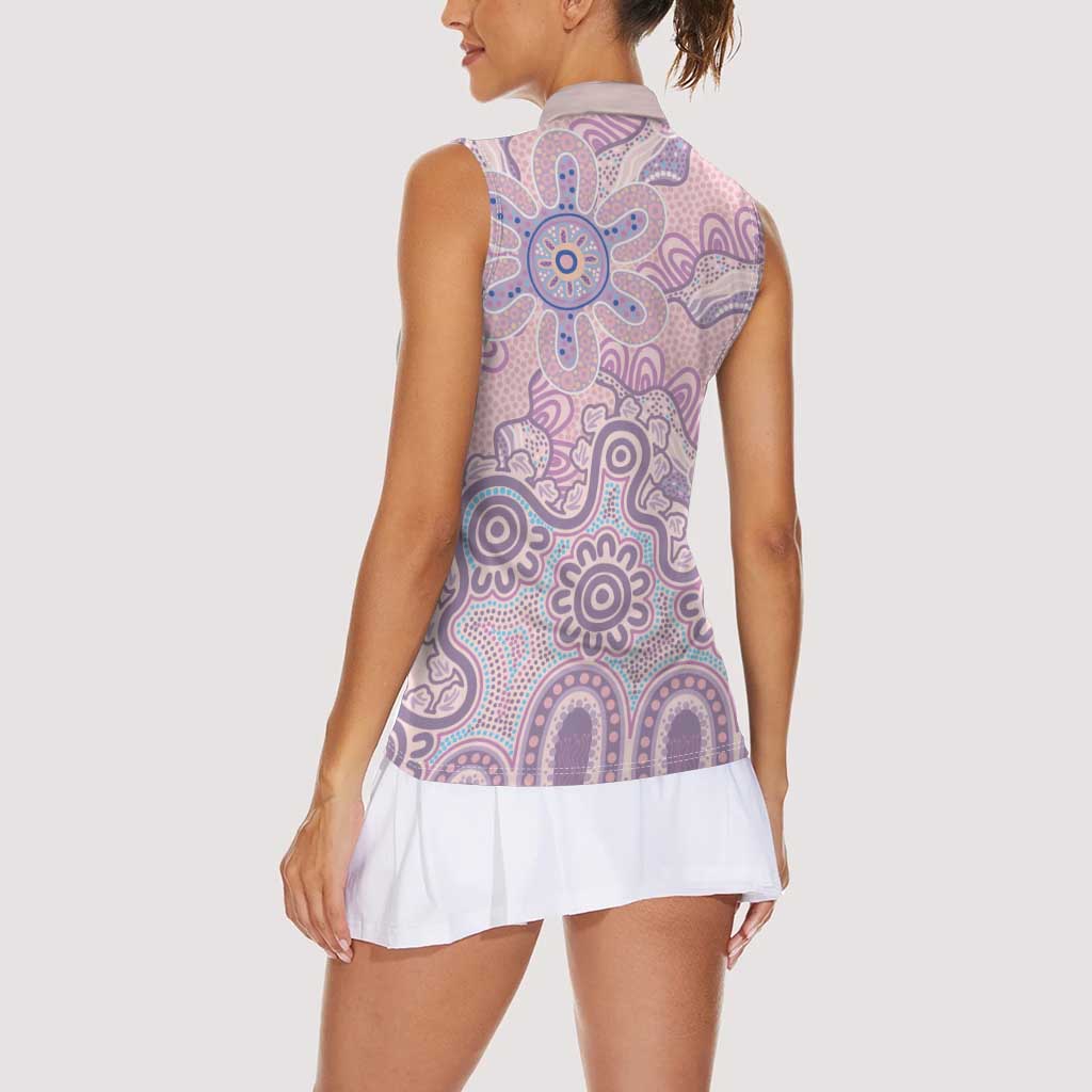 Aboriginal-Islanders NAIDOC Week Women Sleeveless Polo Shirt River and land aboriginal art