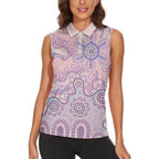 Aboriginal-Islanders NAIDOC Week Women Sleeveless Polo Shirt River and land aboriginal art