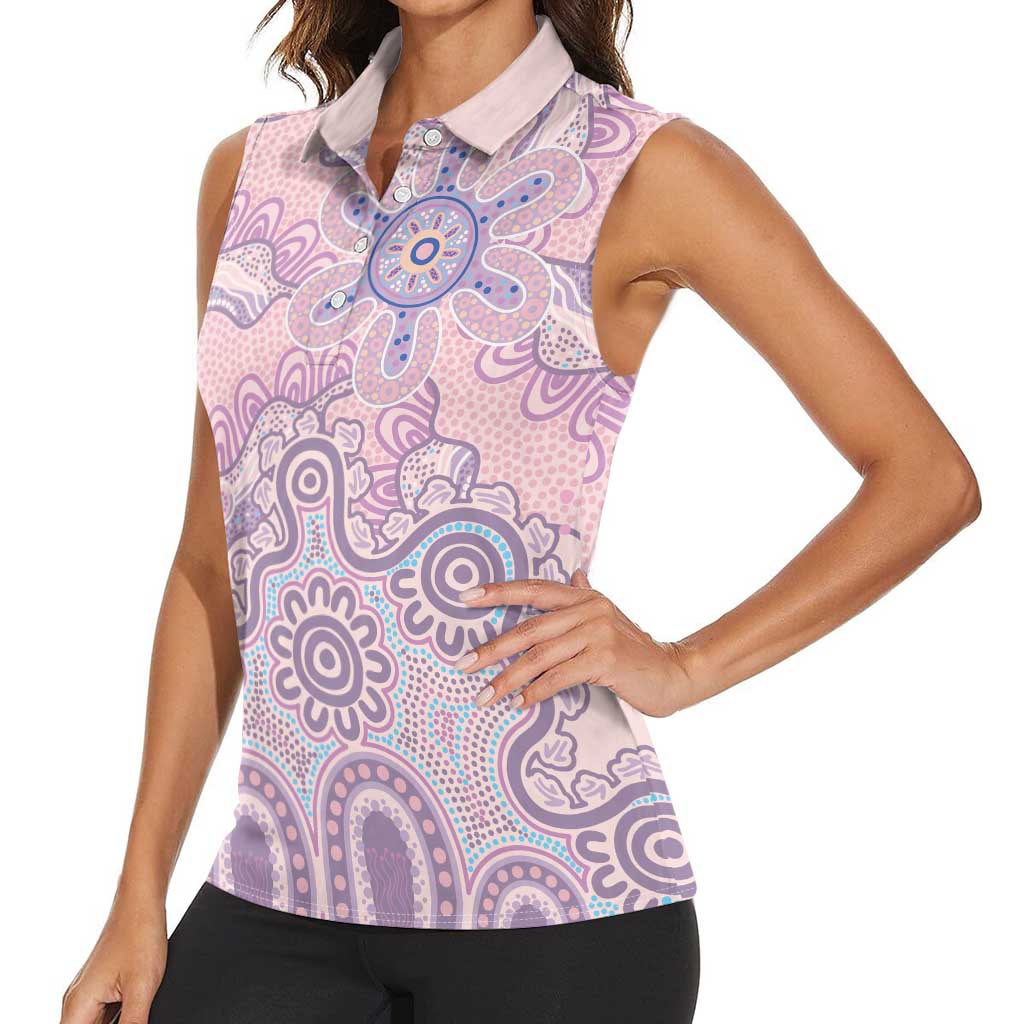 Aboriginal-Islanders NAIDOC Week Women Sleeveless Polo Shirt River and land aboriginal art
