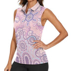 Aboriginal-Islanders NAIDOC Week Women Sleeveless Polo Shirt River and land aboriginal art