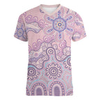 Aboriginal-Islanders NAIDOC Week Women V-Neck T-Shirt River and land aboriginal art