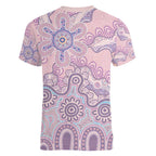 Aboriginal-Islanders NAIDOC Week Women V-Neck T-Shirt River and land aboriginal art