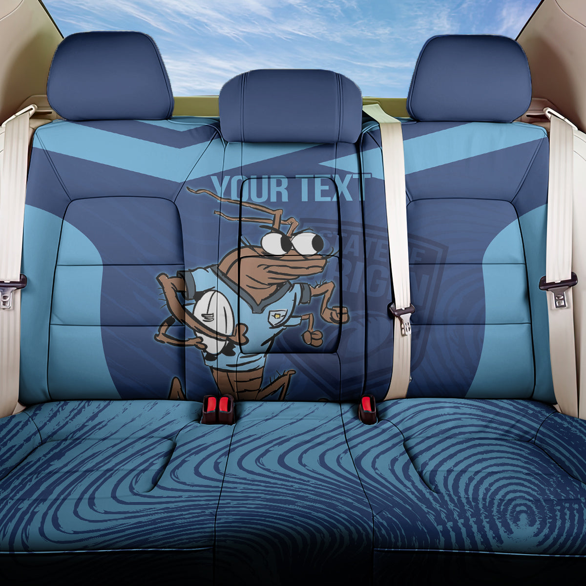 Custom New South Wales Rugby Back Car Seat Cover Blues Cockroach Origin Sporty