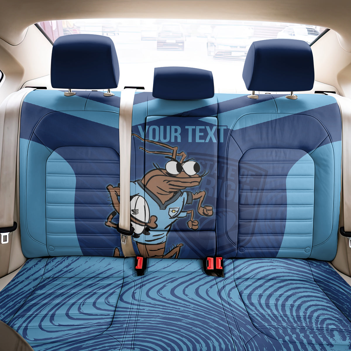 Custom New South Wales Rugby Back Car Seat Cover Blues Cockroach Origin Sporty