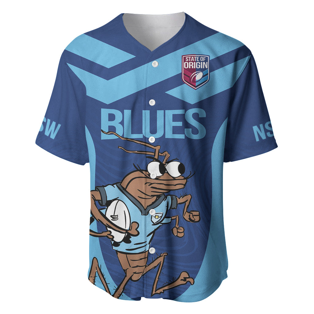 Custom New South Wales Rugby Baseball Jersey Blues Cockroach Origin Sporty