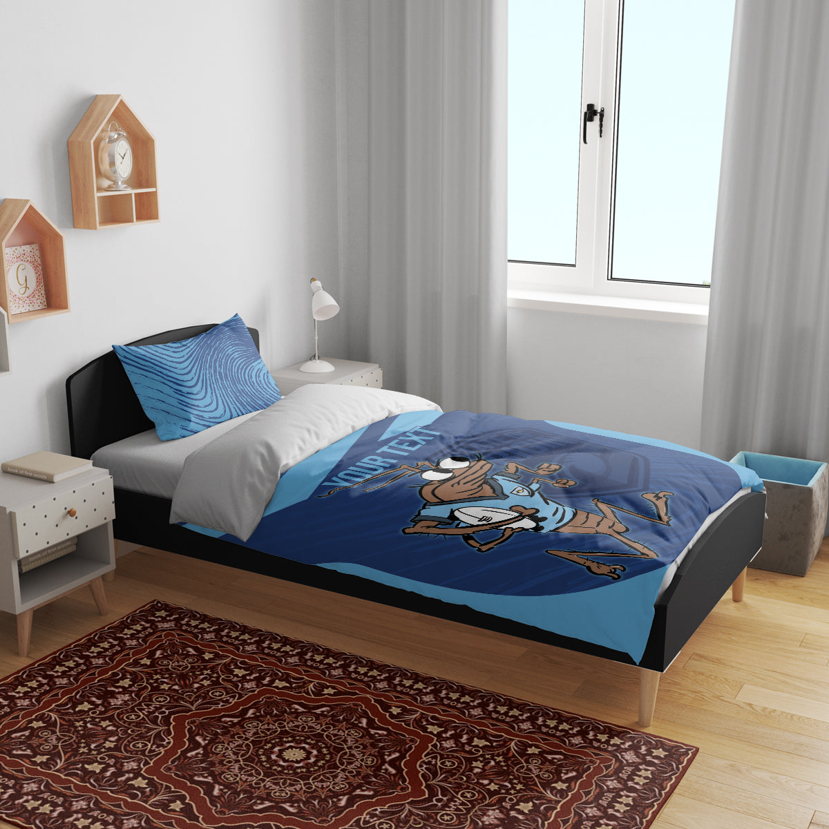 Custom New South Wales Rugby Bedding Set Blues Cockroach Origin Sporty
