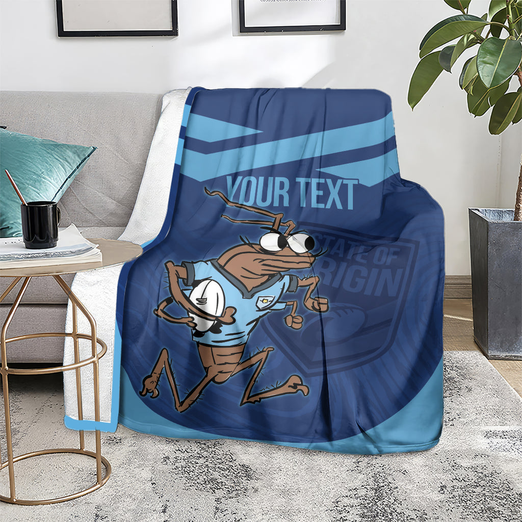 Custom New South Wales Rugby Blanket Blues Cockroach Origin Sporty
