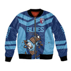Custom New South Wales Rugby Bomber Jacket Blues Cockroach Origin Sporty