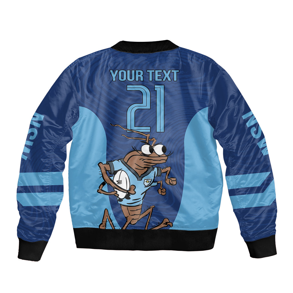 Custom New South Wales Rugby Bomber Jacket Blues Cockroach Origin Sporty