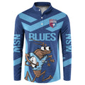 Custom New South Wales Rugby Button Sweatshirt Blues Cockroach Origin Sporty
