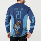 Custom New South Wales Rugby Button Sweatshirt Blues Cockroach Origin Sporty