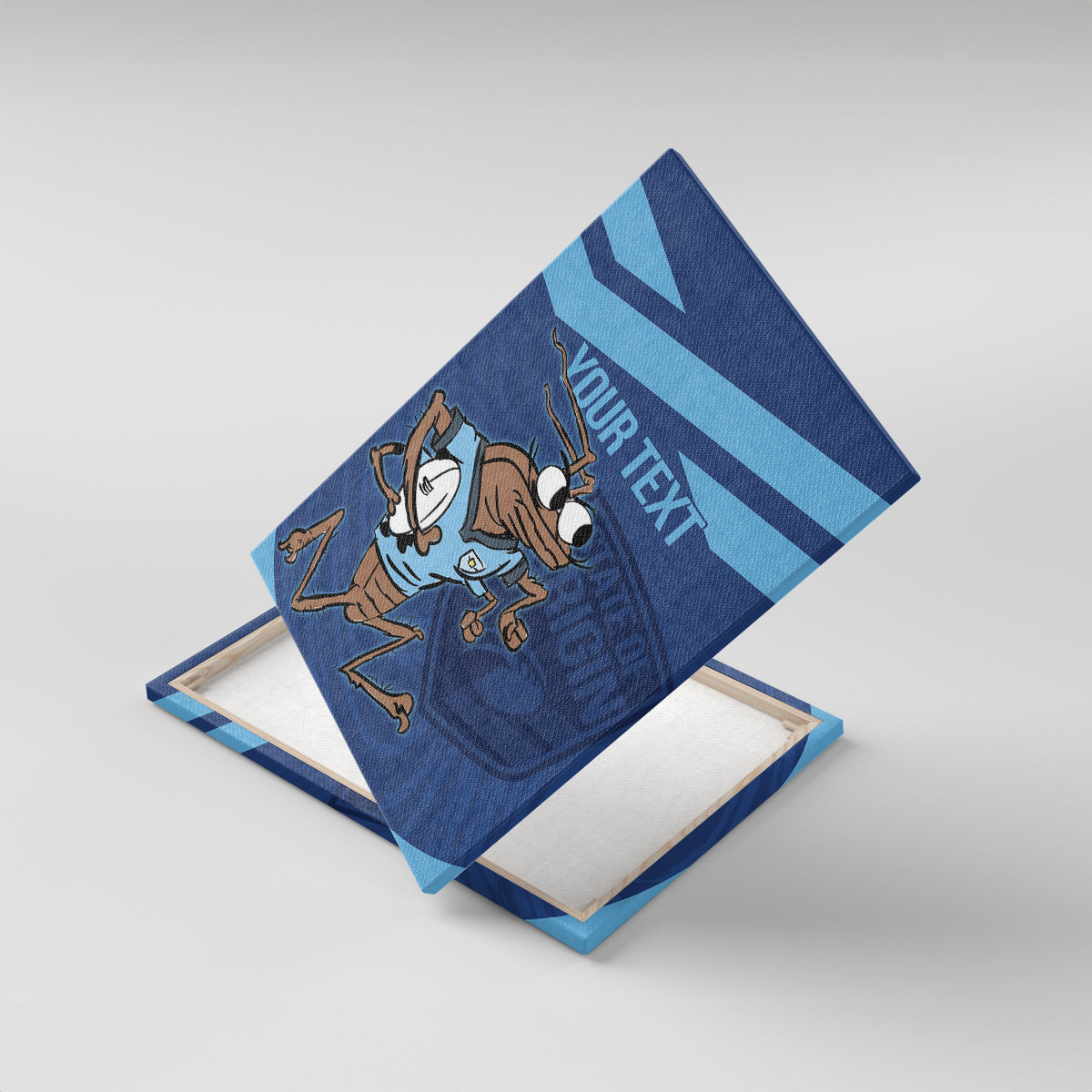 Custom New South Wales Rugby Canvas Wall Art Blues Cockroach Origin Sporty