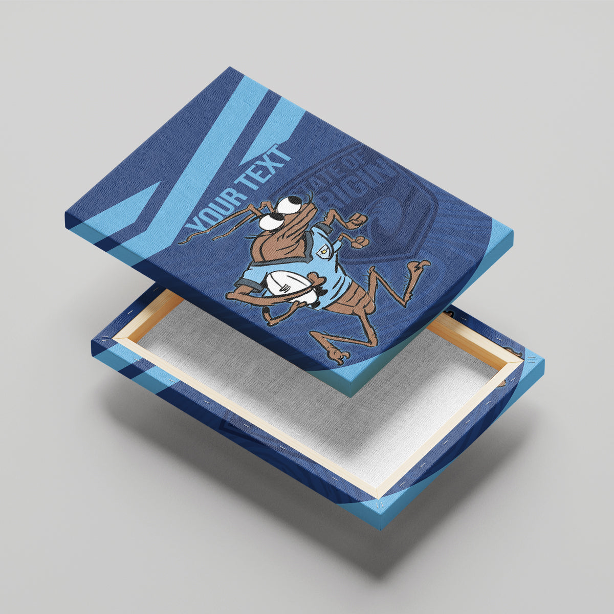 Custom New South Wales Rugby Canvas Wall Art Blues Cockroach Origin Sporty