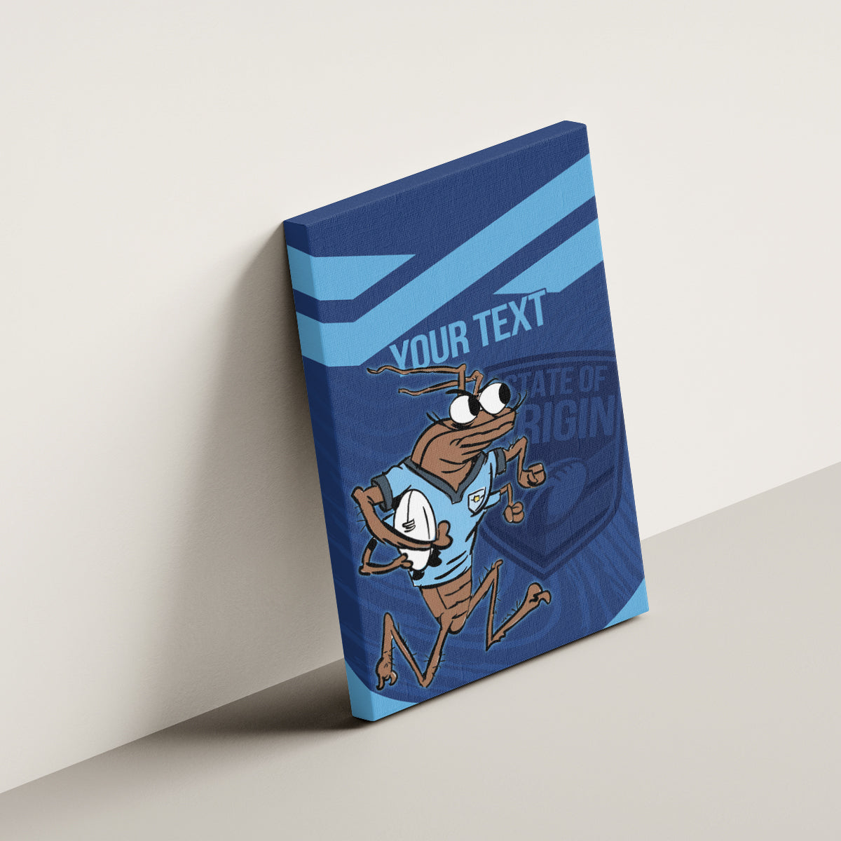 Custom New South Wales Rugby Canvas Wall Art Blues Cockroach Origin Sporty