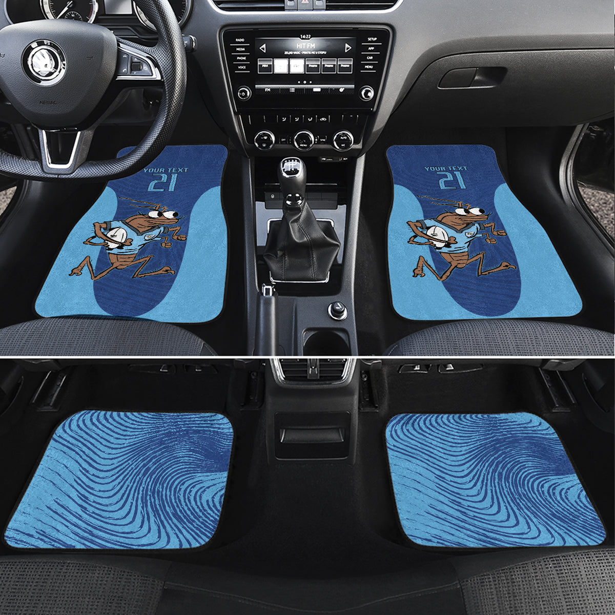 Custom New South Wales Rugby Car Mats Blues Cockroach Origin Sporty