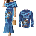 Custom New South Wales Rugby Couples Matching Mermaid Dress and Long Sleeve Button Shirt Blues Cockroach Origin Sporty