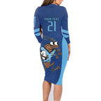Custom New South Wales Rugby Family Matching Long Sleeve Bodycon Dress and Hawaiian Shirt Blues Cockroach Origin Sporty