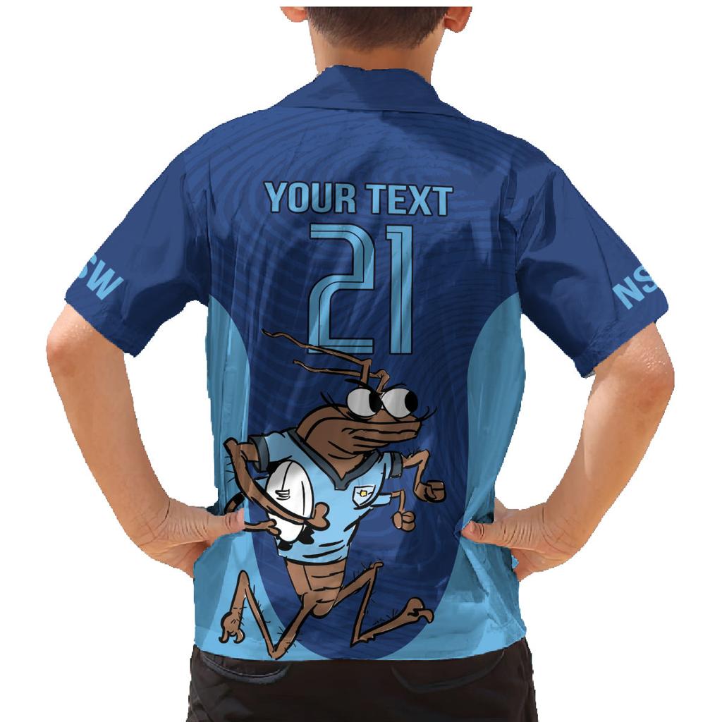 Custom New South Wales Rugby Family Matching Mermaid Dress and Hawaiian Shirt Blues Cockroach Origin Sporty