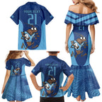 Custom New South Wales Rugby Family Matching Mermaid Dress and Hawaiian Shirt Blues Cockroach Origin Sporty