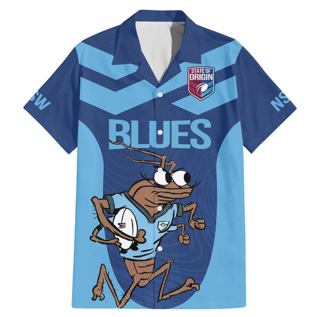 Custom New South Wales Rugby Family Matching Mermaid Dress and Hawaiian Shirt Blues Cockroach Origin Sporty