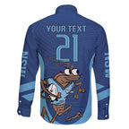 Custom New South Wales Rugby Family Matching Short Sleeve Bodycon Dress and Hawaiian Shirt Blues Cockroach Origin Sporty