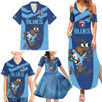Custom New South Wales Rugby Family Matching Summer Maxi Dress and Hawaiian Shirt Blues Cockroach Origin Sporty