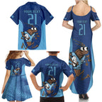 Custom New South Wales Rugby Family Matching Summer Maxi Dress and Hawaiian Shirt Blues Cockroach Origin Sporty