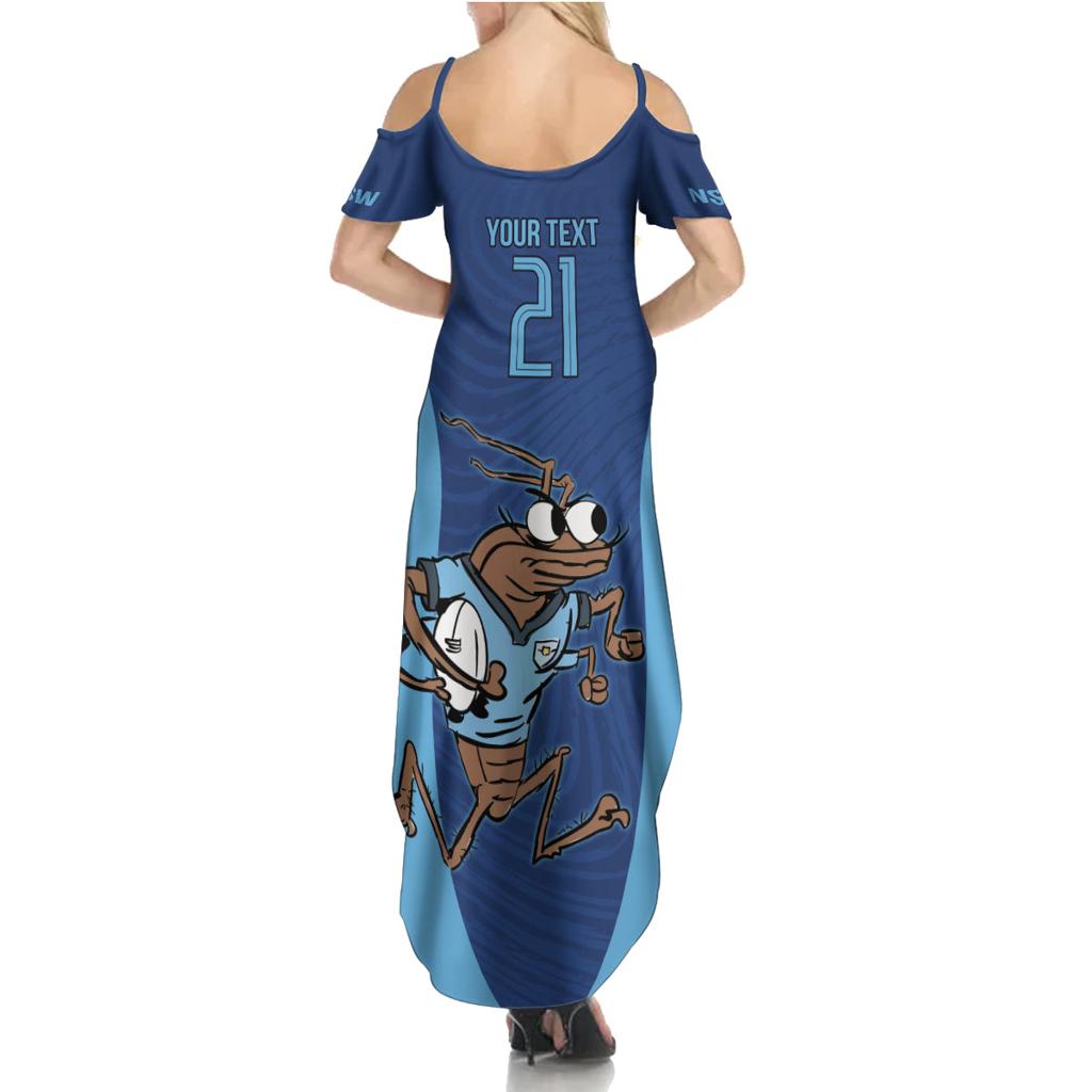 Custom New South Wales Rugby Family Matching Summer Maxi Dress and Hawaiian Shirt Blues Cockroach Origin Sporty