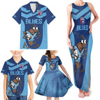 Custom New South Wales Rugby Family Matching Tank Maxi Dress and Hawaiian Shirt Blues Cockroach Origin Sporty