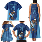 Custom New South Wales Rugby Family Matching Tank Maxi Dress and Hawaiian Shirt Blues Cockroach Origin Sporty