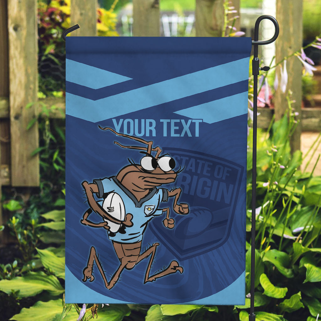 Custom New South Wales Rugby Garden Flag Blues Cockroach Origin Sporty